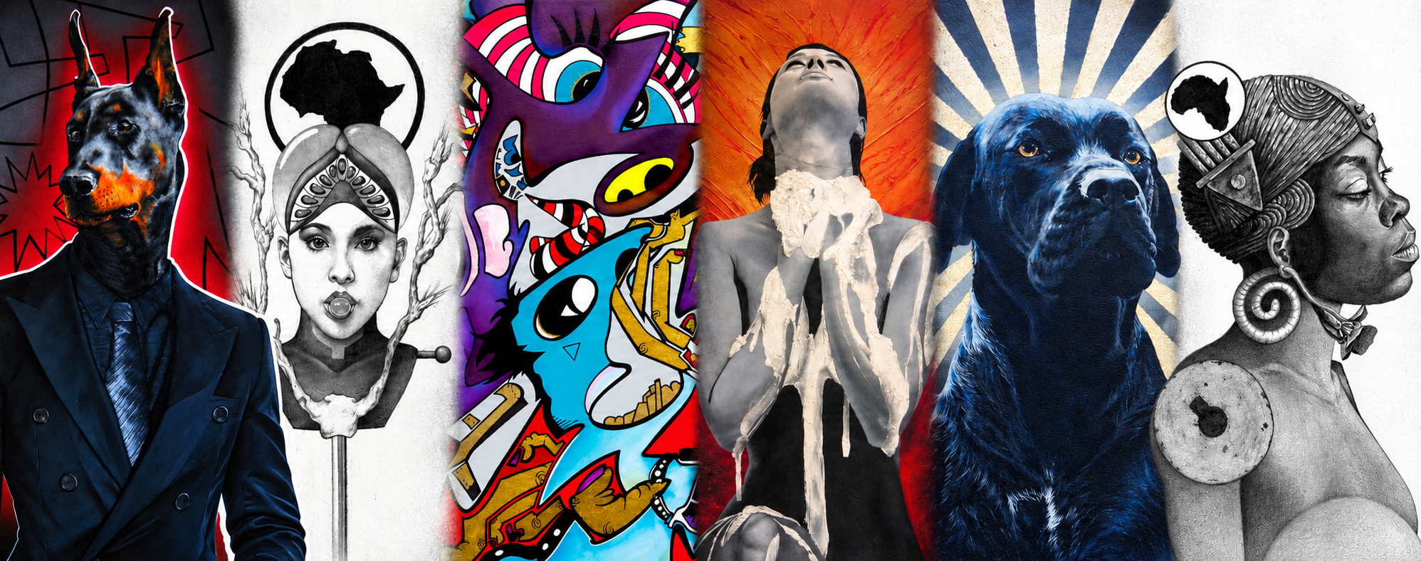 Archive selection of figurative, graphic, portrait and experimental artwork
